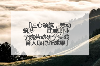 匠心领航，劳动筑梦——武威职业学院劳动研学实践育人取得新成果