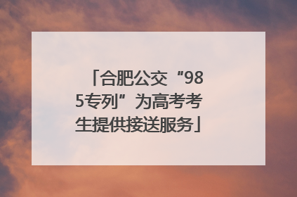 合肥公交“985专列”为高考考生提供接送服务