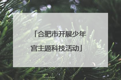 合肥市开展少年宫主题科技活动