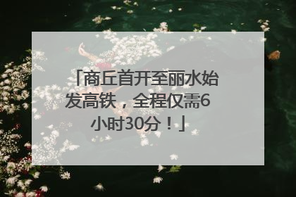 商丘首开至丽水始发高铁，全程仅需6小时30分！