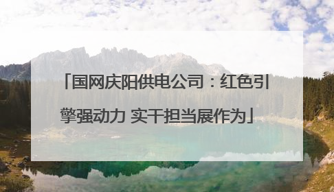 国网庆阳供电公司：红色引擎强动力 实干担当展作为