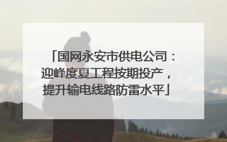 国网永安市供电公司：迎峰度夏工程按期投产，提升输电线路防雷水平