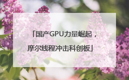 国产GPU力量崛起，摩尔线程冲击科创板