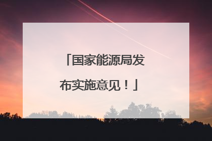 国家能源局发布实施意见！