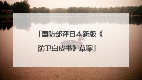 国防部评日本新版《防卫白皮书》草案