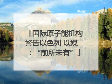 国际原子能机构警告以色列 以媒：“前所未有”