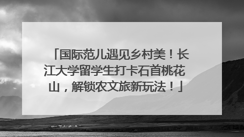 国际范儿遇见乡村美！长江大学留学生打卡石首桃花山，解锁农文旅新玩法！