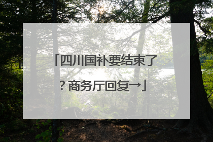 四川国补要结束了？商务厅回复→