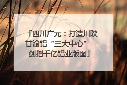 四川广元：打造川陕甘渝铝“三大中心” 剑指千亿铝业版图