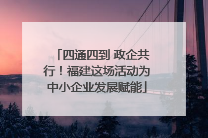 四通四到 政企共行！福建这场活动为中小企业发展赋能