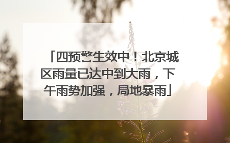 四预警生效中！北京城区雨量已达中到大雨，下午雨势加强，局地暴雨