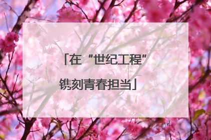 在“世纪工程”镌刻青春担当