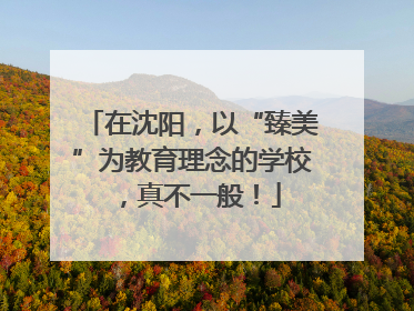 在沈阳，以“臻美”为教育理念的学校，真不一般！