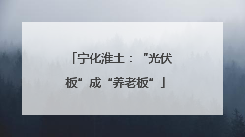 宁化淮土：“光伏板”成“养老板”