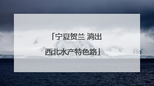 宁夏贺兰 淌出西北水产特色路