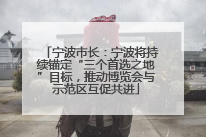 宁波市长：宁波将持续锚定“三个首选之地”目标，推动博览会与示范区互促共进