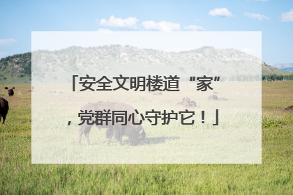安全文明楼道“家”，党群同心守护它！