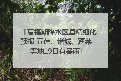夏播期降水区县精细化预报 五莲、诸城、蓬莱等地19日有暴雨