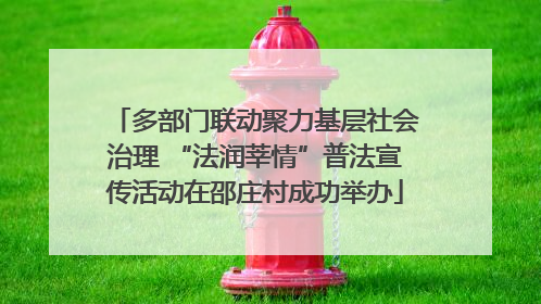 多部门联动聚力基层社会治理 “法润莘情”普法宣传活动在邵庄村成功举办