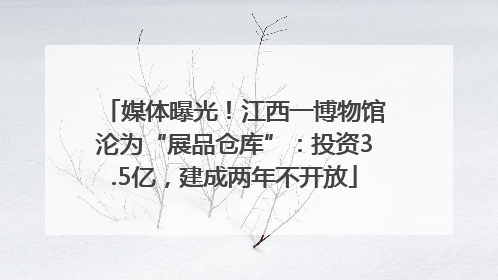 媒体曝光！江西一博物馆沦为“展品仓库”：投资3.5亿，建成两年不开放