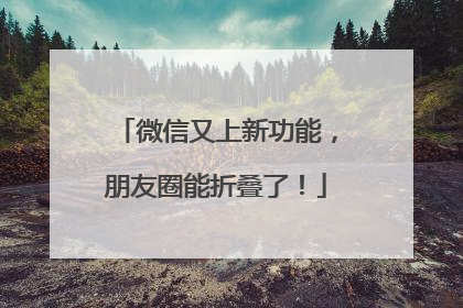 微信又上新功能，朋友圈能折叠了！