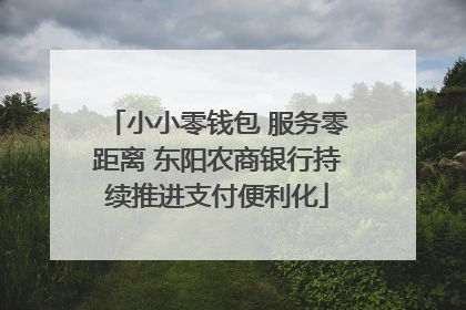 小小零钱包 服务零距离 东阳农商银行持续推进支付便利化