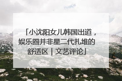 小沈阳女儿韩国出道，娱乐圈并非星二代扎堆的舒适区｜文艺评论