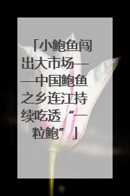 小鲍鱼闯出大市场——中国鲍鱼之乡连江持续吃透“一粒鲍”