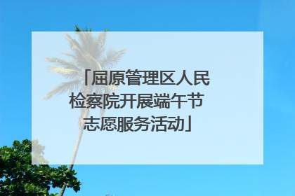 屈原管理区人民检察院开展端午节志愿服务活动