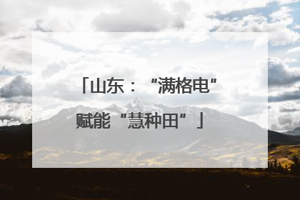 山东：“满格电”赋能“慧种田”
