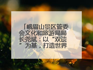 峨眉山景区管委会文化和旅游局局长尧斌：以“双遗”为基，打造世界级文旅品牌与国际典范