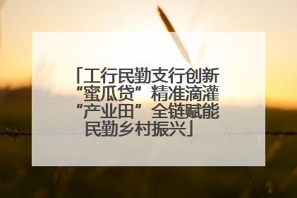 工行民勤支行创新“蜜瓜贷”精准滴灌“产业田”全链赋能民勤乡村振兴