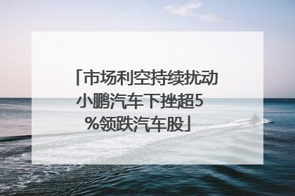 市场利空持续扰动 小鹏汽车下挫超5%领跌汽车股