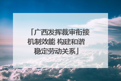 广西发挥裁审衔接机制效能 构建和谐稳定劳动关系