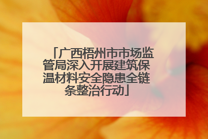 广西梧州市市场监管局深入开展建筑保温材料安全隐患全链条整治行动