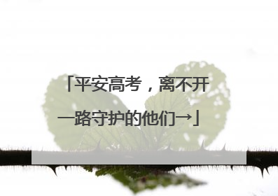 平安高考，离不开一路守护的他们→