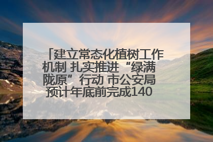 建立常态化植树工作机制 扎实推进“绿满陇原”行动 市公安局预计年底前完成1402亩绿化任务