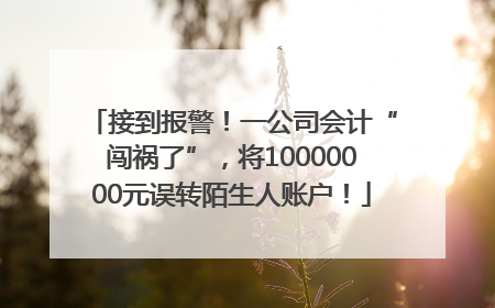 接到报警！一公司会计“闯祸了”，将10000000元误转陌生人账户！