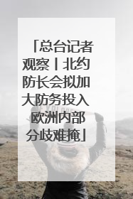 总台记者观察丨北约防长会拟加大防务投入 欧洲内部分歧难掩