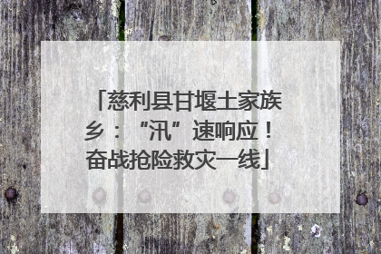 慈利县甘堰土家族乡：“汛”速响应！奋战抢险救灾一线