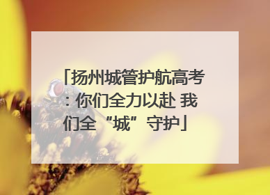 扬州城管护航高考：你们全力以赴 我们全“城”守护