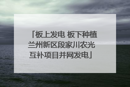 板上发电 板下种植 兰州新区段家川农光互补项目并网发电