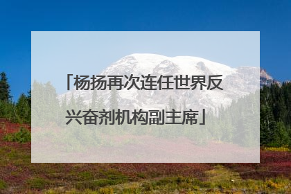 杨扬再次连任世界反兴奋剂机构副主席