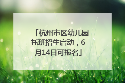 杭州市区幼儿园托班招生启动，6月14日可报名