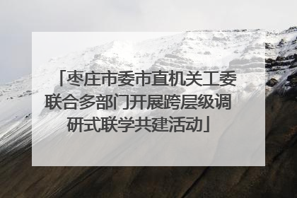 枣庄市委市直机关工委联合多部门开展跨层级调研式联学共建活动