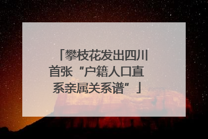 攀枝花发出四川首张“户籍人口直系亲属关系谱”