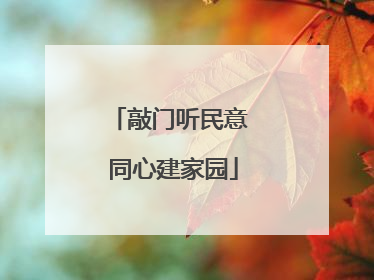 敲门听民意 同心建家园