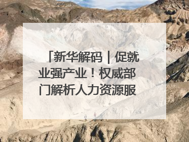 新华解码｜促就业强产业！权威部门解析人力资源服务业与制造业融合发展试点