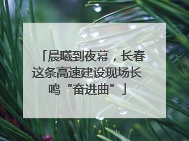 晨曦到夜幕，长春这条高速建设现场长鸣“奋进曲”