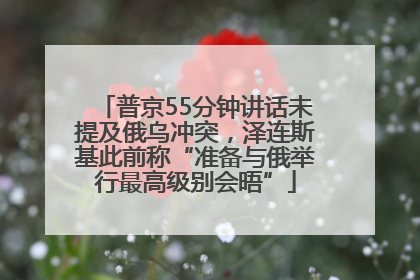 普京55分钟讲话未提及俄乌冲突，泽连斯基此前称“准备与俄举行最高级别会晤”